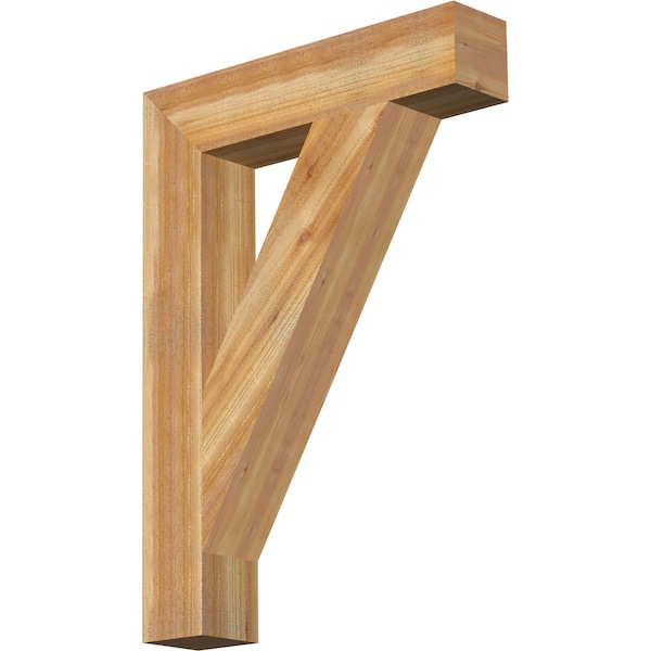 Ekena Millwork Traditional Block Rough Sawn Bracket, Western Red Cedar, 6"W x 30"D x 42"H BKT06X30X42TRA05RWR - main